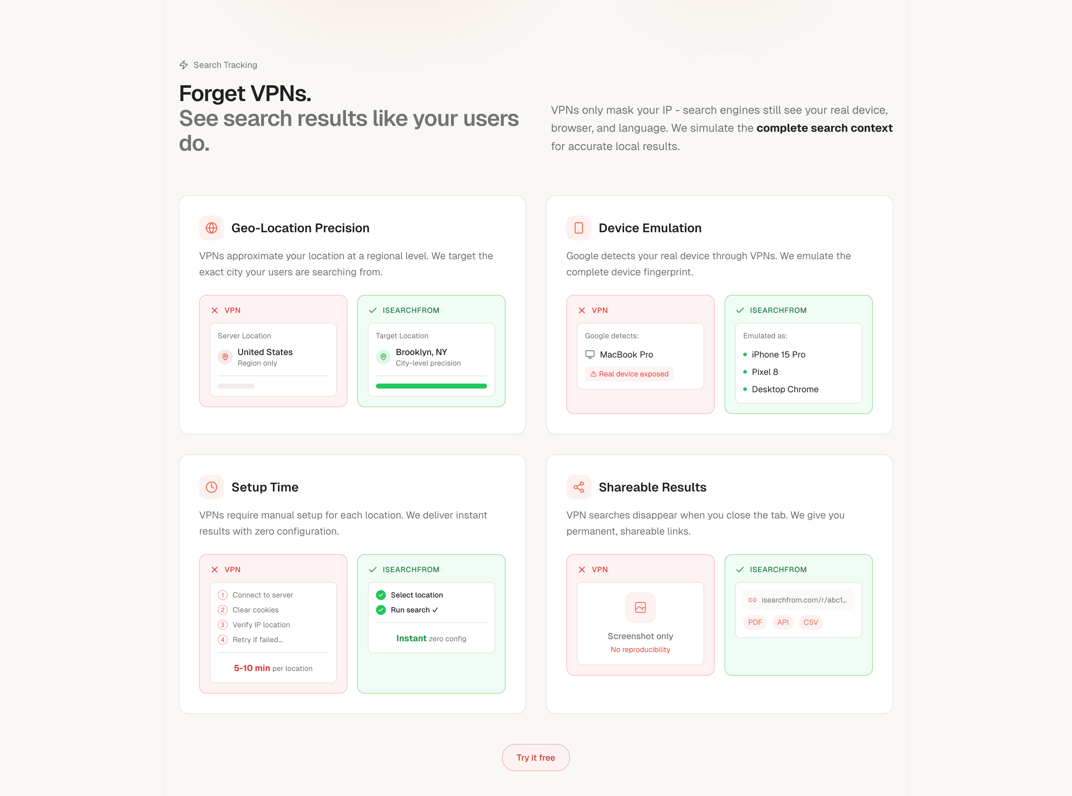 A clean, comparative breakdown explaining why residential proxies outperform standard VPNs for local search.