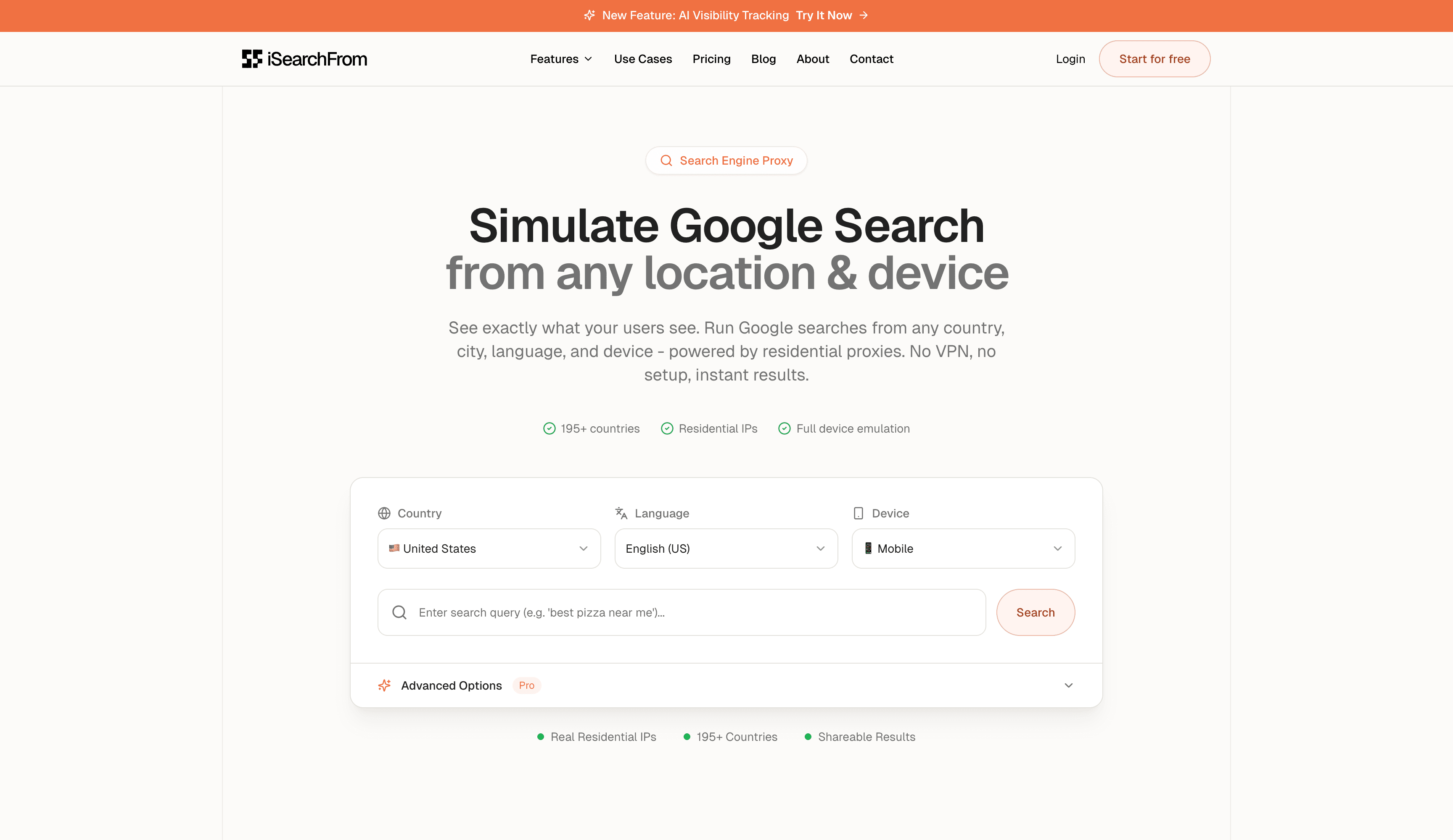 The hero section of the Proxy landing page acts as an interactive demo.